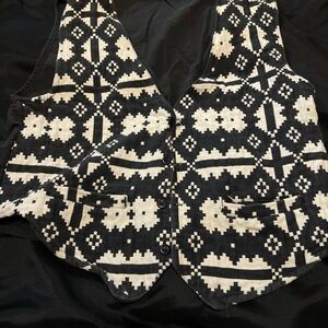 xl retro womens Black and White Vest , 100 %cotton,